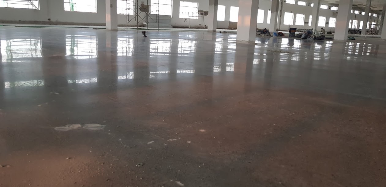 Thi công tăng cứng mài bóng nền nhà xưởng tại Bình Dương theo quy trình